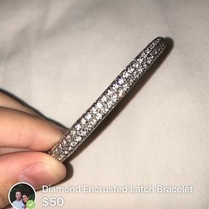 diamond encrusted latch bracelet